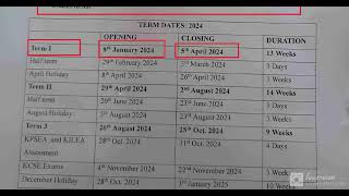 2024 Academic calendarTerm 1term 3 Term dates [upl. by Ethbun385]