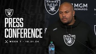 Coach Pierce Presser  102124  Raiders  NFL [upl. by Nethsa617]