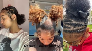 Slick Natural Hairstyles For ShortMedium Length Hair🫶🏾  April 2024 [upl. by Ardnuassac]