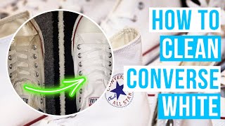 How to CLEAN CONVERSE WHITE shoes  Hand wash or in washing machine without turning them yellow [upl. by Louella]