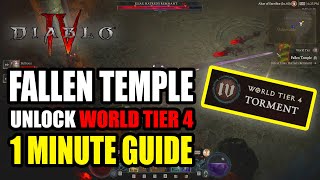 Fallen Temple 1 Minute Capstone Dungeon Guide Diablo 4  UNLOCK WORLD TIER 4 [upl. by Raymond154]