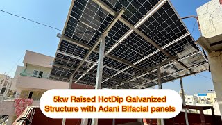 535wp Adani Bifacial panels with Raised structure 5kw [upl. by Nwahsaj]