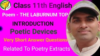 Class 11th English Poem THE LABURNUM TOP  Very short answer questions  Related to poetry extracts [upl. by Hanford]