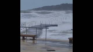 Strong surge of sea in Castiglioncello of Livorno province Italy fypシ゚ fyp weather weathernews [upl. by Ayek]