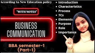 Comunication BBA  Characteristics of communication  Process of communication  7Cs bbabcom bba [upl. by Erdried]