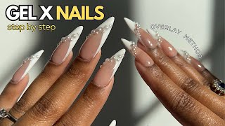 How To Do Gel X Nails USING THE OVERLAY METHOD  Step by Step  gel x nails tutorial [upl. by Notgnillew841]