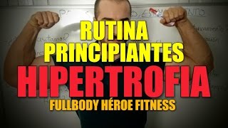 RUTINA FULLBODY PRINCIPIANTES MÁXIMA HIPERTROFIA  HÉROE FITNESS [upl. by Seen]