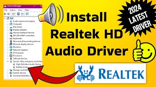 Realtek Audio Driver How to Download amp Install on Windows in 2024 Realtek HD Audio Driver [upl. by Dnalyr]