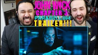 JOHN WICK CHAPTER 3  Parabellum TRAILER REACTION [upl. by Helbonia]