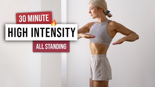 30 MIN CARDIO HIIT Workout  ALL STANDING  No Equipment No Repeat Hight Intensity Home Workout [upl. by Aneehsirk787]