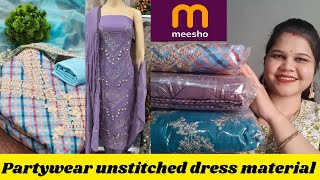 Meesho partywear unstitched dress material under 1000  only [upl. by Necyla]