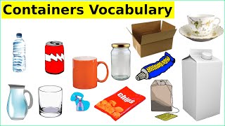 Containers Vocabulary Words With Pictures  English Classroom [upl. by Melvyn148]