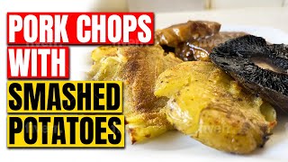 Quick and Easy Pork Chops with Smashed Potatoes Recipe [upl. by Akissej]