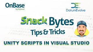Write OnBase Unity Scripts in Visual Studio [upl. by Kaplan213]