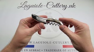 Laguiole Sommelier Corkscrew Zebu Horn Tip  Laguiole UK [upl. by Kcirdlek]