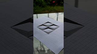 3D Drawing with Shadow on Graph Paper  Stunning Optical Illusion 3d illusion drawing shorts [upl. by Bloem]