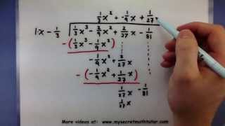 PreCalculus  How to divide a polynomial with fractions using long division [upl. by Enialem]