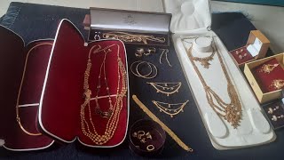 My Gold Jewellery Collection  with weight amp details mygoldjewellery haram necklace stepchain [upl. by Cawley]