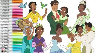 Disney Princess Tiana Coloring Book Compilation Tiana Prince Naveen Queen The Princess and the Frog [upl. by Ybba]