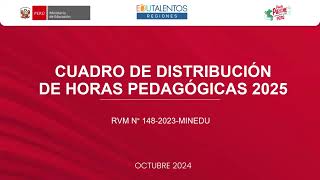 MINEDU EXPLICA CUADRO DE DISTRIBUCIÓN DE HORAS PARA EL 2025 [upl. by Alicirp]