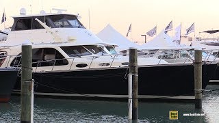 2019 Palm Beach 55 Luxury Yacht  Interior Deck Walkthrough  2019 Miami Yacht Show [upl. by Haldas]