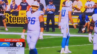 JUSTIN HERBERT INJURY VIDEO ANKLE LOS ANGELES CHARGERS VS PITTSBURGH STEELERS  NFL  SEPTEMBER 2 [upl. by Bello636]