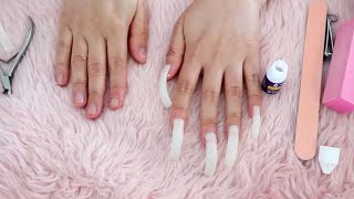 ALL SHOPEE PRODUCTS DIY NAIL EXTENSION AT HOME [upl. by Shanan]