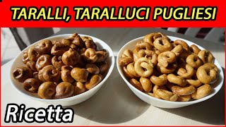 Ricetta preparazione taralli tarallucci pugliesi in modo semplice classici e gusto pizza [upl. by Ellener]