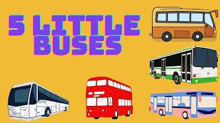 5 little buses  jumping  kids rhyme  RehmatTV [upl. by Angil]