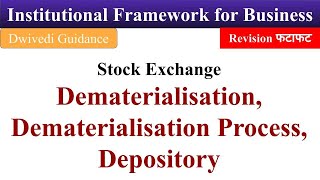 Dematerialisation Process Depository dematerialisation of shares stock exchange bcom bba mba [upl. by Aracahs589]