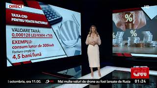 O nouă taxă la factura de energie din octombrie Cât ne vor veni facturile [upl. by Epuladaug506]