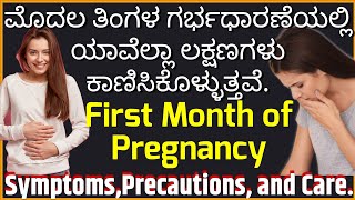 First Month of Pregnancy – Symptoms Precautions and Care [upl. by Clarance29]