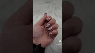 acrylic overlay natural nails with rhinestones and cat eye french tips acrylicnails [upl. by Healey]