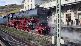 Rüdesheim 25112023 Centralbahn Sonderzug zum Weihnachtsmarkt mit Dampflok 01 1075 [upl. by Aipotu]