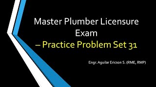 Master Plumber Licensure Exam  Practice Problems 31 [upl. by Josi]