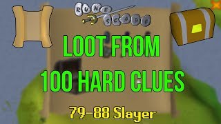 2007 RuneScape  Loot from 100 Hard Clue Scrolls 7988 Slayer [upl. by Hoem]