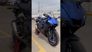 YAMAHA R1 RN65 Racing Blue AKRAPOVIČ HP SlipOn Line Exhaust Sound🔥yamaha r1 shorts 2024 moto [upl. by Celestina]