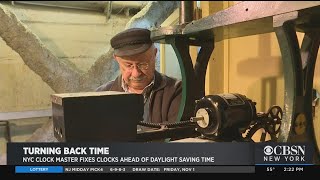 NYC Clock Master Fixes Clocks Ahead Of Daylight Saving Time [upl. by Ecienal119]