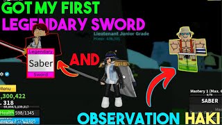 Blox Fruit  How to get saber V1 and Observation Haki  Ken Haki [upl. by Nyrahs]