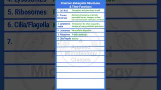 Common eukaryotic organelles and their functions  microbiology biology basicappliedmicrobiology [upl. by Gamber]