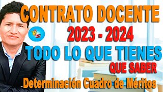 CONTRATO DOCENTE 2023 y 2024 Determinación Cuadro de Méritos [upl. by Erde450]