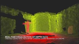 Depth data from RealSense™ cameras mounted on drone [upl. by Guthrie]