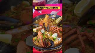 Spain ruchulu  Seafood Paella Barcelona seafoodpaella spanishfood telugutraveller foodie [upl. by Moses]