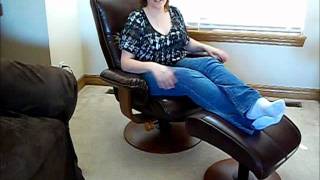 Nexus Brown R 634 Series Duraleather Bonded Leather Recliner and Ottoman by Stanley Chair Customer Video Testimonial [upl. by Chastain417]