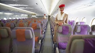 Airbus A380 Cabin Tour  First  Business  Economy  Emirates airline [upl. by Einafit]