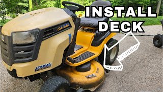 How to Install Mower DECK on Cub Cadet Riding Lawn Mower [upl. by Seem]