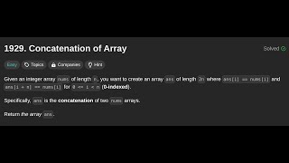 Leetcode Easy  Detailed Videos  დეტალური ვიდეოები  3  1929 concatenationofarray [upl. by Alletnahs]