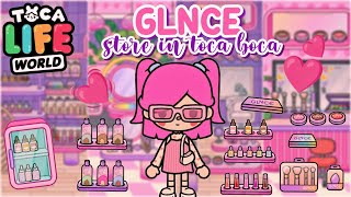 GLNCE COSMETICS amp MAKEUP STORE design in toca boca 🤩🥰  Toca Life World GLOSSY UPDATE [upl. by Inattyrb]