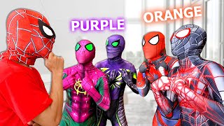 PRO 6 SPIDERMAN amp SPIDERGIRL  PURPLE or ORANGE Suit   Comedy Battle Mini Games [upl. by Marrilee479]