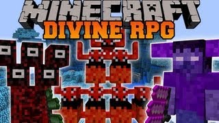 Minecraft DIVINE RPG DIMENSIONS BOSSES MOBS PETS WEAPONS ARMOR Divine Rpg Mod Showcase [upl. by Eiltan440]